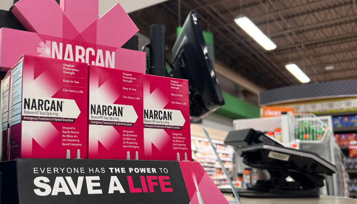 Narcan display that reads everyone has the power to save a life